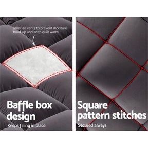 Giselle Bedding Mattress Topper Pillowtop Bamboo Charcoal Queen - SportZone.co.nz