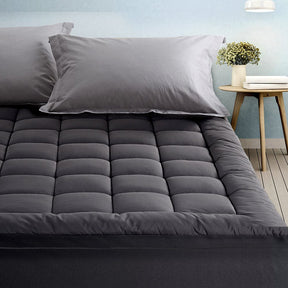 Giselle Bedding Mattress Topper Pillowtop Bamboo Charcoal Queen - SportZone.co.nz