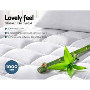 Giselle Bedding Mattress Topper Pillowtop Bamboo King - SportZone.co.nz