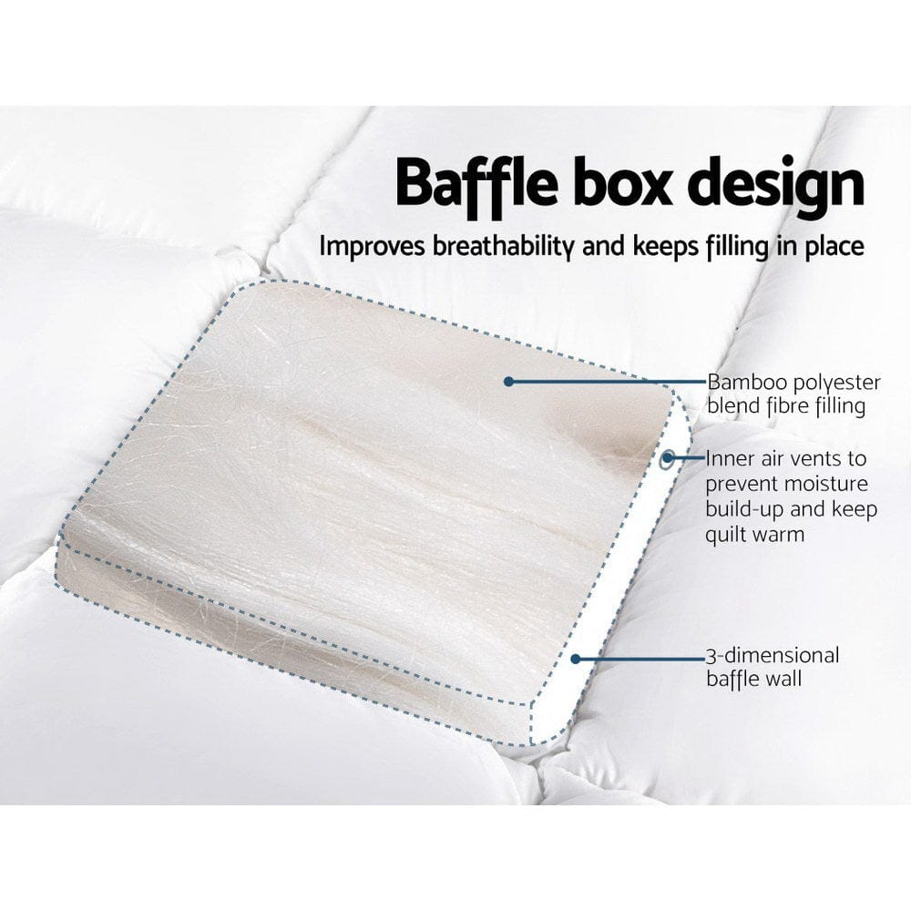 Giselle Bedding Mattress Topper Pillowtop Bamboo King Single - SportZone.co.nz