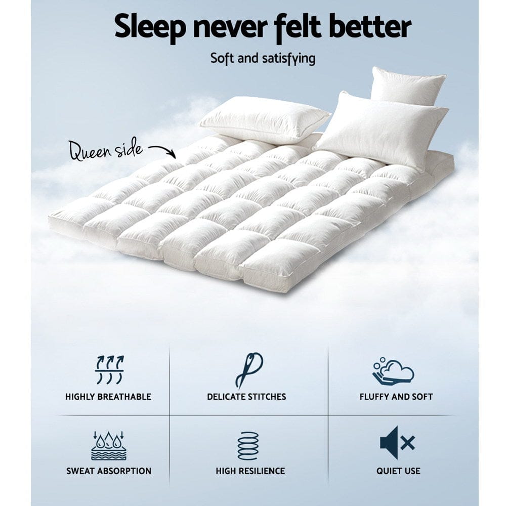Giselle Bedding Mattress Topper Pillowtop Bamboo Queen - SportZone.co.nz