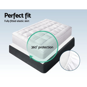 Giselle Bedding Mattress Topper Pillowtop Bamboo Queen - SportZone.co.nz