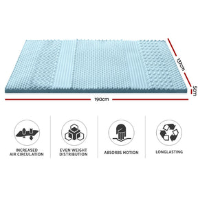 Giselle Bedding Memory Foam Mattress Topper 7 - Zone 5cm Double - SportZone.co.nz