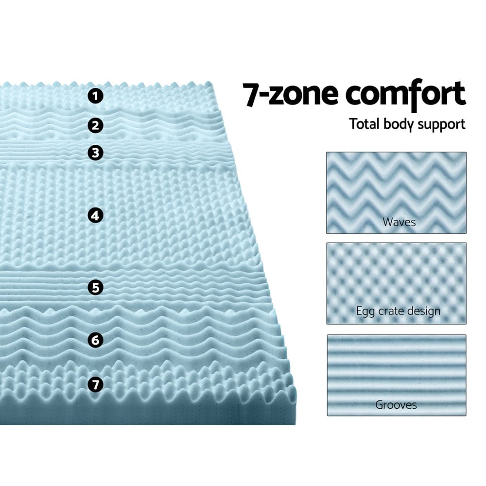 Giselle Bedding Memory Foam Mattress Topper 7 - Zone 8cm Double - SportZone.co.nz