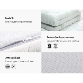 Giselle Bedding Memory Foam Mattress Topper Cool Gel 8cm King - SportZone.co.nz