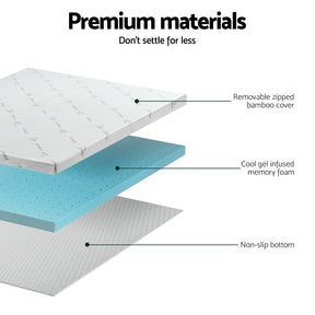 Giselle Bedding Memory Foam Mattress Topper Ventilated Cool Gel 8cm King - SportZone.co.nz