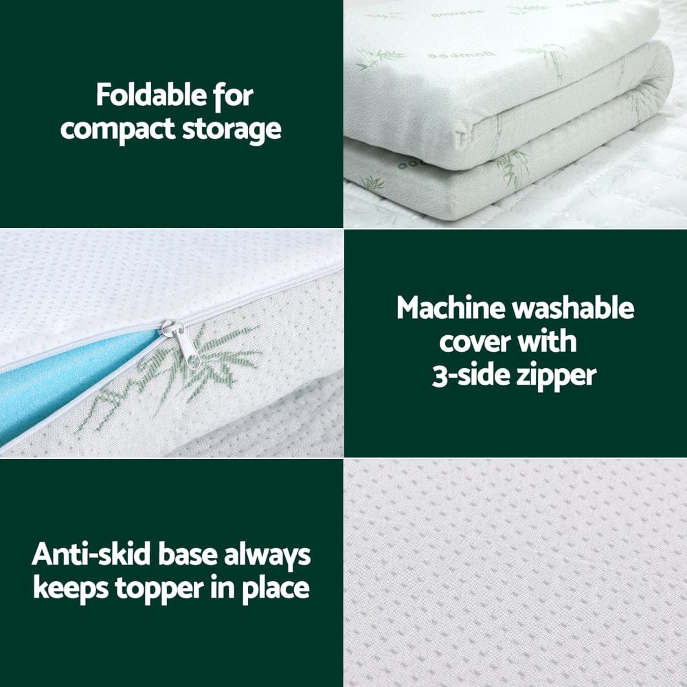 Giselle Bedding Memory Foam Mattress Topper Ventilated Cool Gel 8cm King - SportZone.co.nz