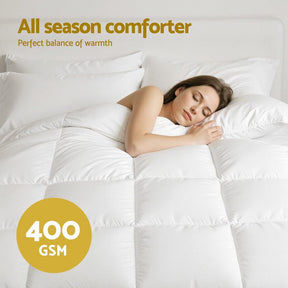 Giselle Bedding Queen Size 400GSM Microfiber Quilt All Season Duvet Quilts Comforter Winter Summer - SportZone.co.nz