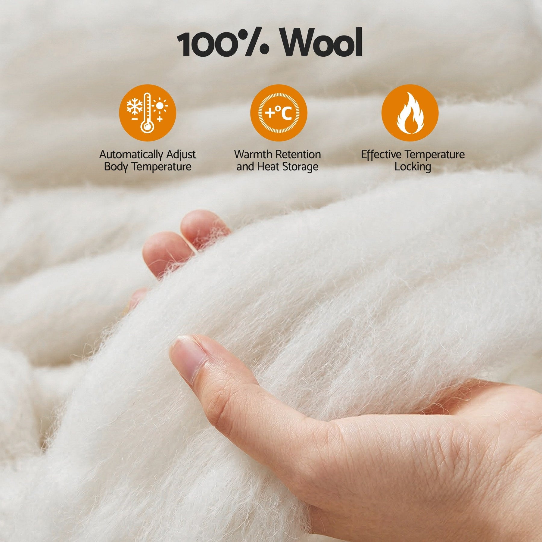 Giselle Bedding Wool Quilt 800GSM Extra Thick Queen Winter Doona Baffle Box Construction 100% Wool Filling - SportZone.co.nz