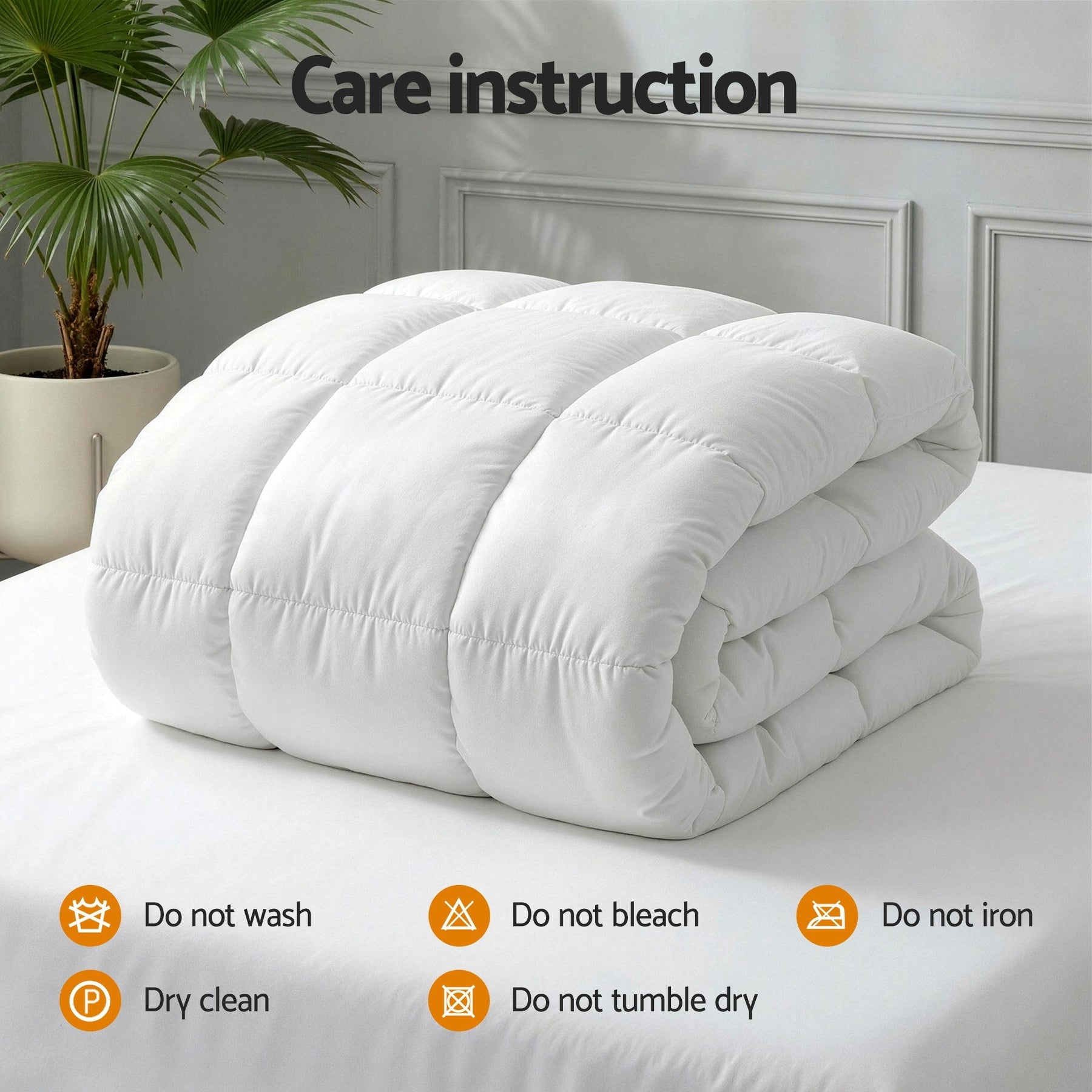 Giselle Bedding Wool Quilt 800GSM Extra Thick Queen Winter Doona Baffle Box Construction 100% Wool Filling - SportZone.co.nz
