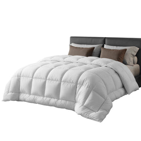 Giselle Bedding Wool Quilt 800GSM Extra Thick Queen Winter Doona Baffle Box Construction 100% Wool Filling - SportZone.co.nz