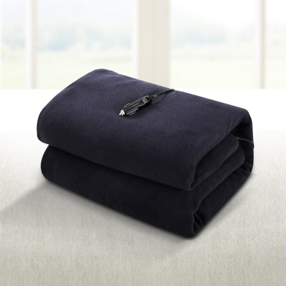 Giselle Electric Heated Blanket Car Truck Throw Rug Travel Camping 12V DC Aut - SportZone.co.nz