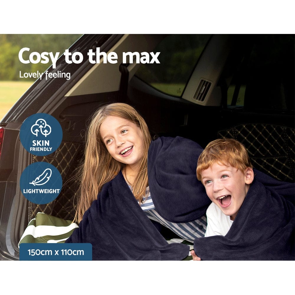 Giselle Electric Heated Blanket Car Truck Throw Rug Travel Camping 12V DC Aut - SportZone.co.nz