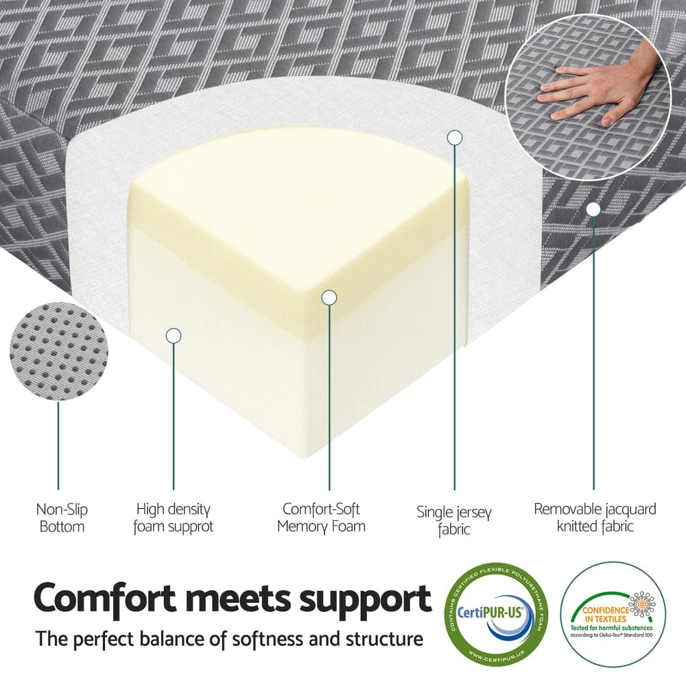 Giselle Foldable Mattress Folding Sofa Bed Trifold Memory Foam Camping Cushion Mat - SportZone.co.nz