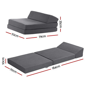 Giselle Foldable Mattress Folding Sofa Bed Trifold Sleeping Camping Cushion Mat - SportZone.co.nz