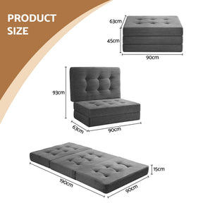 Giselle Single Folding Mattress 15cm Foldable Foam Portable Guest Sofa Bed Camping Mat - SportZone.co.nz