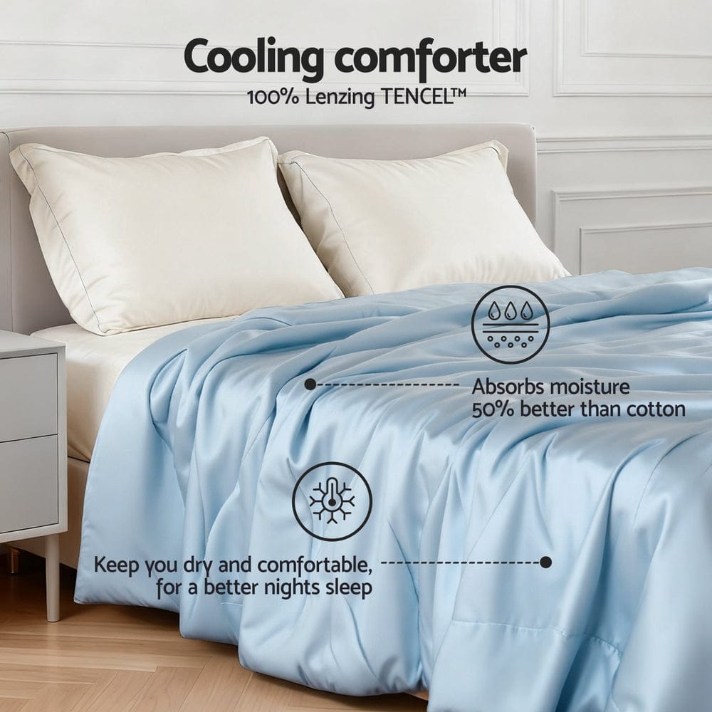 Giselle Tencel Quilt 200GSM Summer Quilts Comforter Doona Light Weight Soft Throw Blanket King - SportZone.co.nz