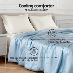 Giselle Tencel Quilt 200GSM Summer Quilts Comforter Doona Light Weight Soft Throw Blanket King - SportZone.co.nz