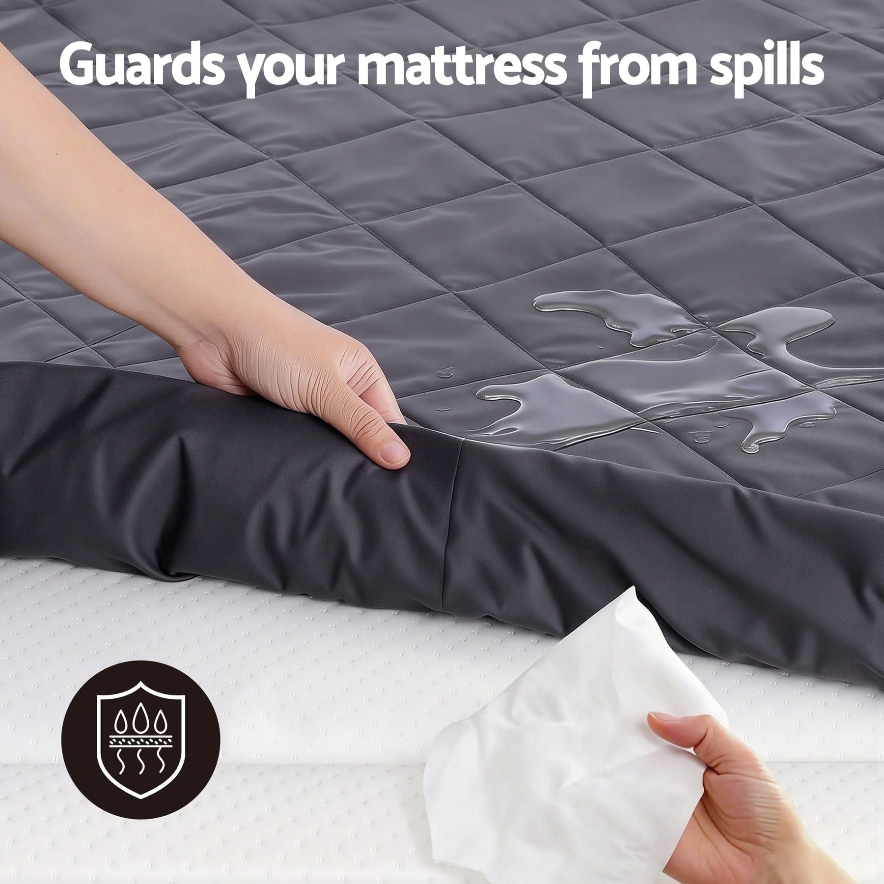 Giselle Water - Resistant Mattress Protector Microfiber 35cm 360° Fit Single - SportZone.co.nz