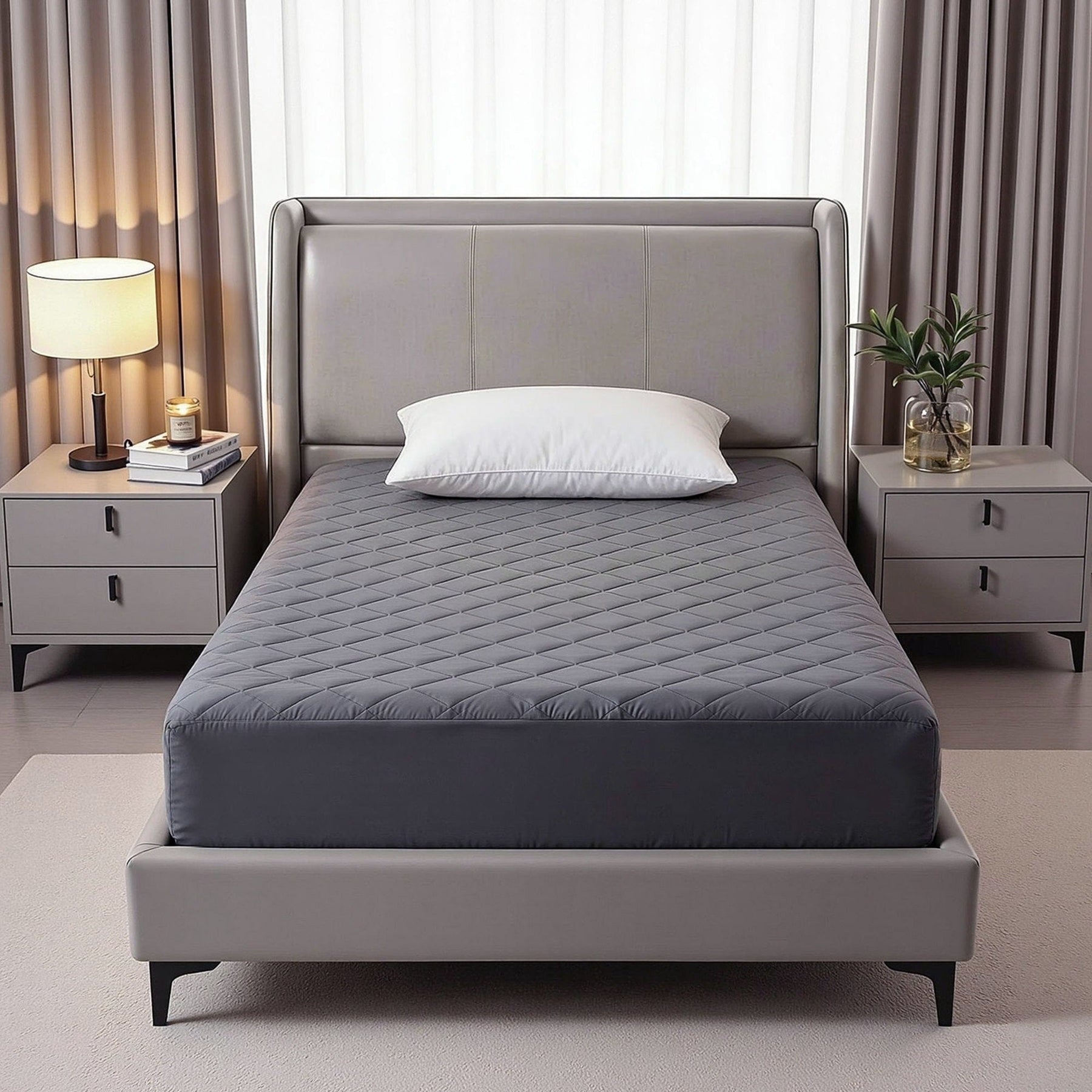 Giselle Water - Resistant Mattress Protector Microfiber 35cm 360° Fit Single - SportZone.co.nz