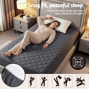 Giselle Water - Resistant Mattress Protector Microfiber 35cm 360° Fit Single - SportZone.co.nz