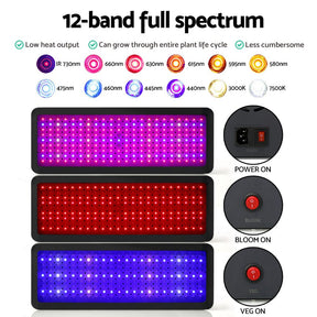 Green Fingers 2000W Grow Light LED Full Spectrum Indoor Plant All Stage Growth - SportZone.co.nz