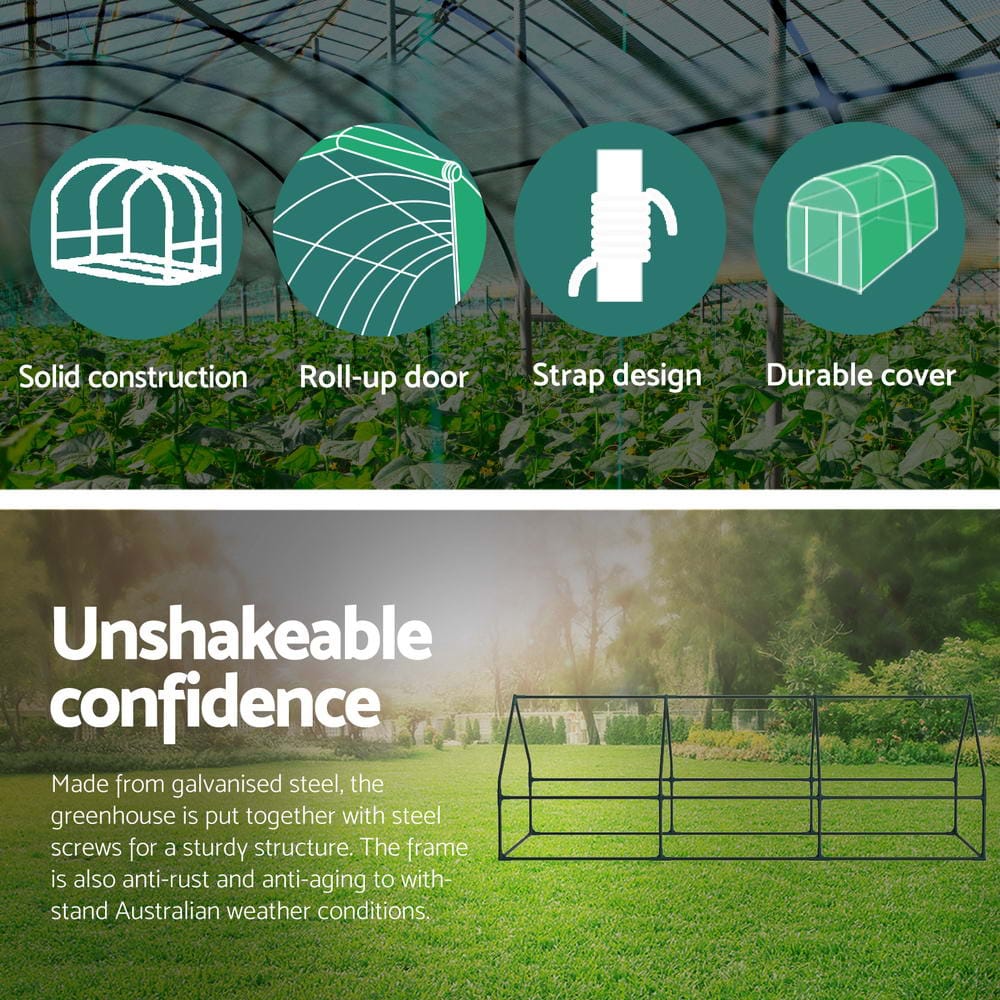 Green Fingers Greenhouse 2.7x0.9x0.9M Mini Green House Raised Garden Bed Planter Box - SportZone.co.nz