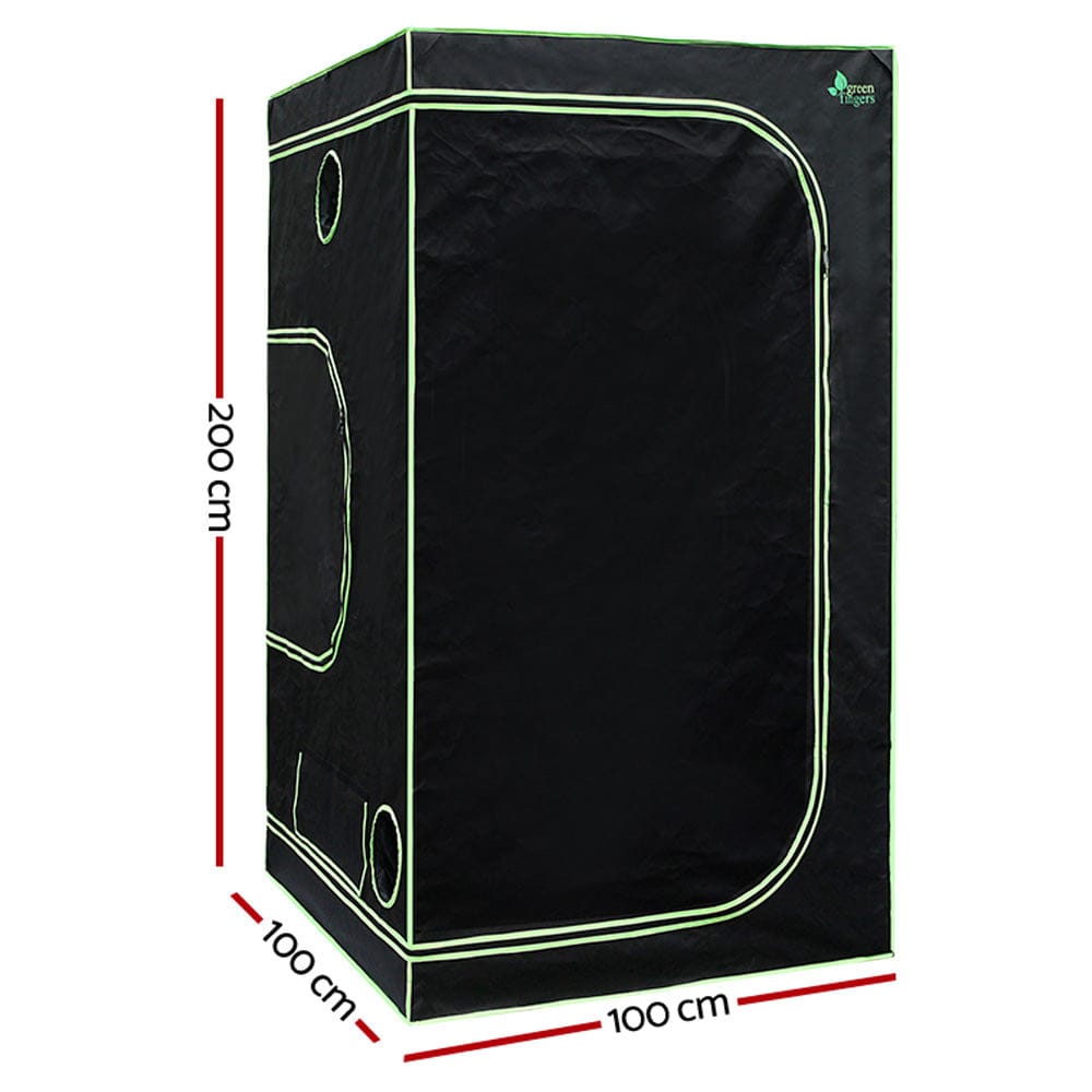 Green Fingers Grow Tent 100x100x200CM Hydroponics Kit Indoor Plant Room System - SportZone.co.nz