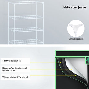 Green Fingers Grow Tent 100x60x180cm 4 Tiers Kits Hydroponics Indoor Grow System - SportZone.co.nz