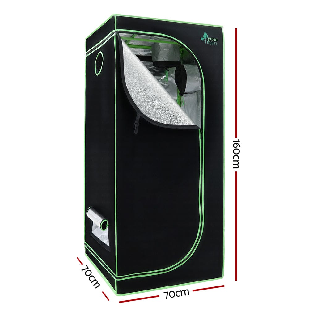 Green Fingers Grow Tent 70x70x160CM 1680D Hydroponics Kit Indoor Plant Room System - SportZone.co.nz