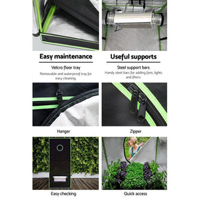 Green Fingers Grow Tent 80x80x160CM Hydroponics Kit Indoor Plant Room System - SportZone.co.nz