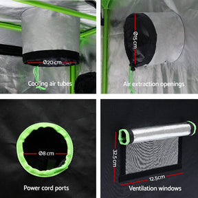 Green Fingers Grow Tent Light Kit 240x120x200CM 2000W LED 6" Vent Fan,Green Fingers Grow Tent Light Kit LED 2000W Full Spectrum 6" Vent 240x120x200CM - SportZone.co.nz