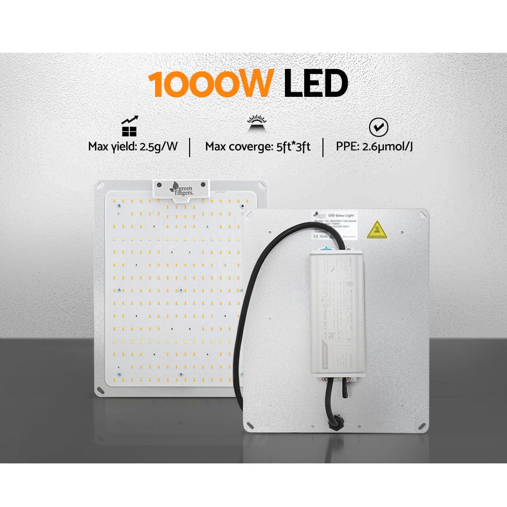 Green Fingers Max 1000W Grow Light LED Full Spectrum Indoor Plant All Stage Growth - SportZone.co.nz