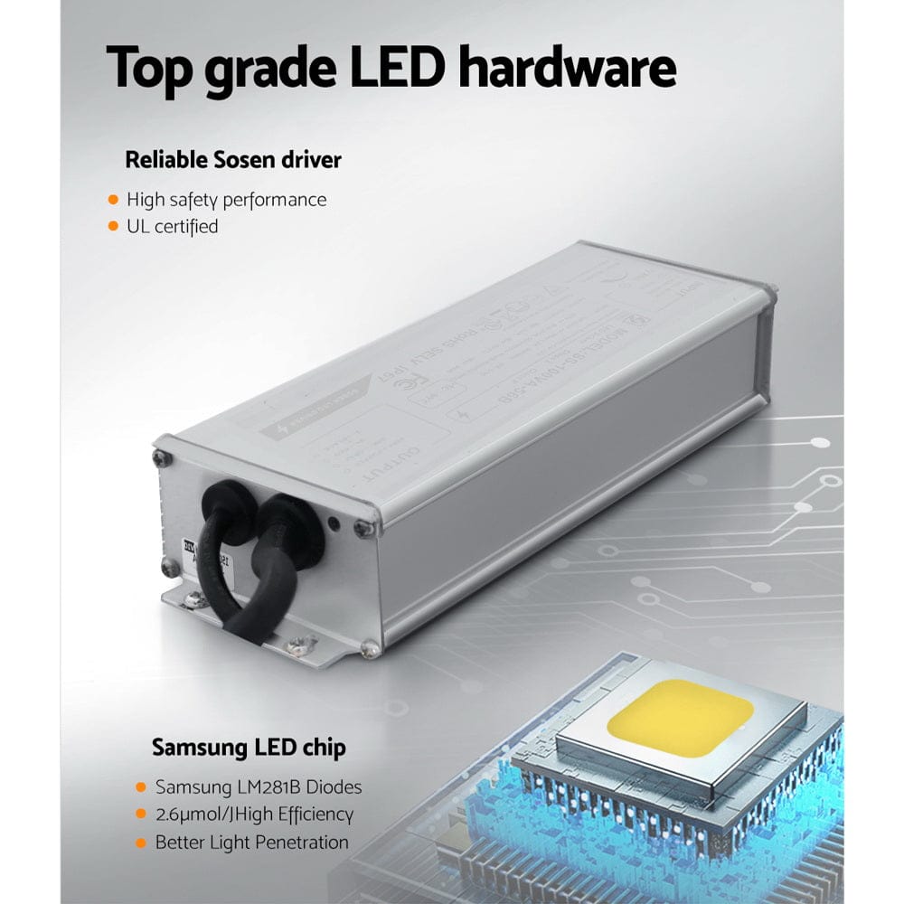 Green Fingers Max 1000W Grow Light LED Full Spectrum Indoor Plant All Stage Growth - SportZone.co.nz