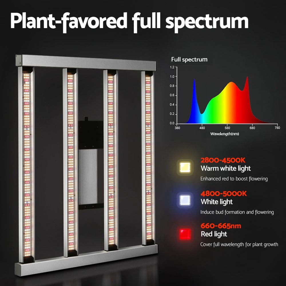 Green Fingers Max 3200W Grow Light LED Full Spectrum Indoor Plant All Stage Growth - SportZone.co.nz