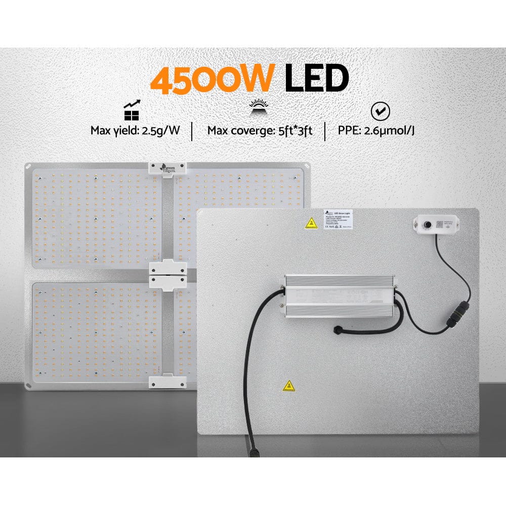 Green Fingers Max 4500W Grow Light LED Full Spectrum Indoor Plant All Stage Growth - SportZone.co.nz