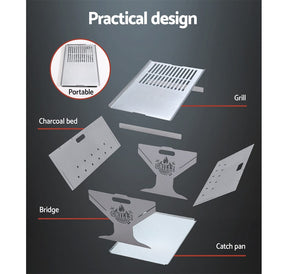 Grillz Fire Pit BBQ Grill Steel - SportZone.co.nz