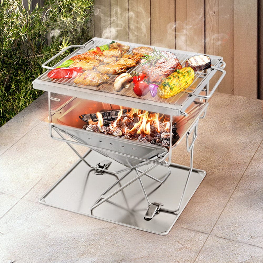 Grillz Fire Pit BBQ Grill with Carry Bag Camping - SportZone.co.nz