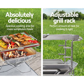 Grillz Fire Pit BBQ Grill with Carry Bag Camping - SportZone.co.nz