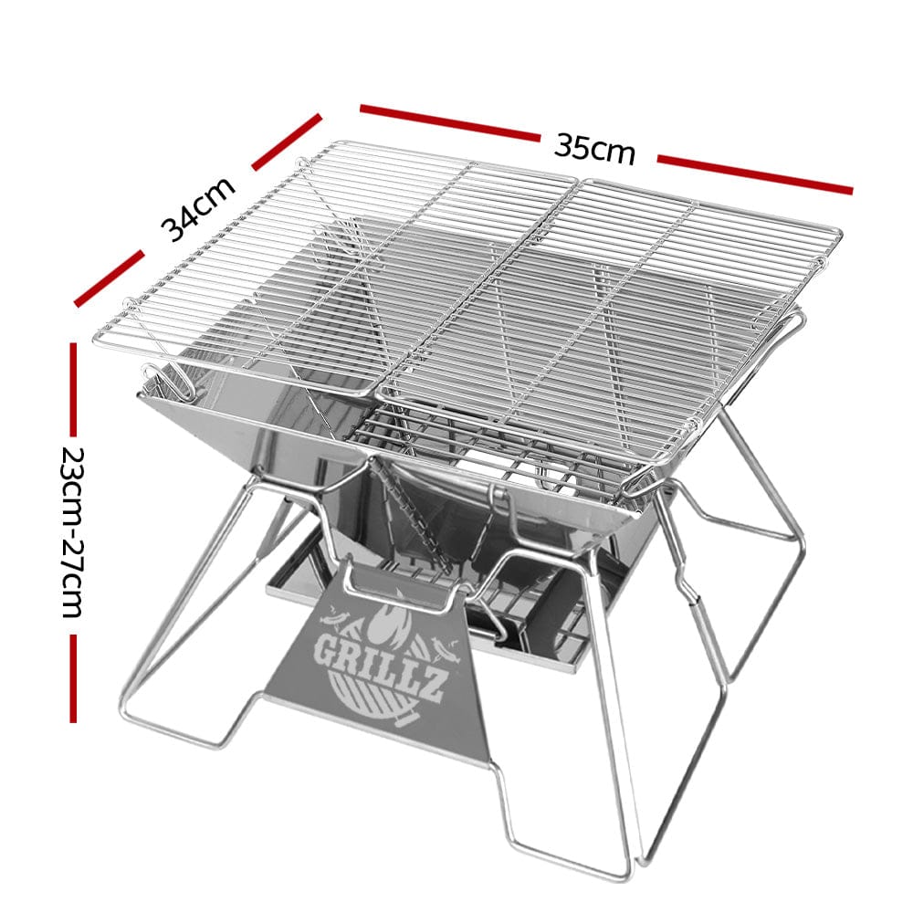 Grillz Fire Pit BBQ Grill with Carry Bag Portable - SportZone.co.nz