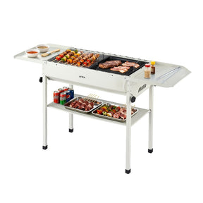 Grillz Portable BBQ Grill w/ Stainless Steel Racks & Pans for Outdoor - SportZone.co.nz