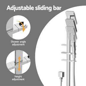 Handheld Shower Head Set 3.1'' High Pressure Silver - SportZone.co.nz