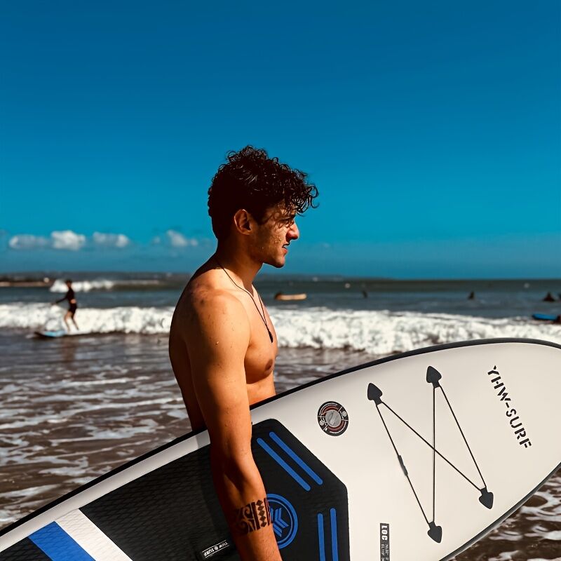 Inflatable vertical paddle set for water sports and surfing-including air pump, paddle, rope, backpack, fin box and maintenance tools. - SportZone.co.nz