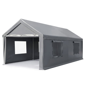 Instahut 3x6m Carports Canopy Tent Portable Garage Outdoor Steel Shelter Grey - SportZone.co.nz