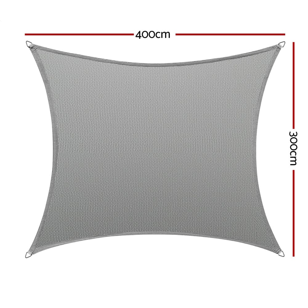 Instahut Shade Sail Cloth Shadecloth Rectangle Canopy 280gsm 3x4m - SportZone.co.nz