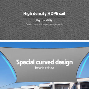 Instahut Shade Sail Cloth Shadecloth Square Sun Canopy 5x6m - SportZone.co.nz