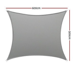 Instahut Shade Sail Cloth Shadecloth Square Sun Canopy 5x6m - SportZone.co.nz