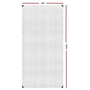 Instahut Tarp Tarpaulin 5x10m Canvas Heavy Duty Camping Cover Clear - SportZone.co.nz