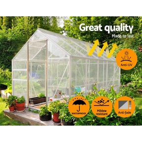 Instahut Tarp Tarpaulin 5x10m Canvas Heavy Duty Camping Cover Clear - SportZone.co.nz