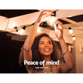 Jingle Jollys 59m LED Festoon Lights Sting Lighting Kits Wedding Outdoor Party - SportZone.co.nz